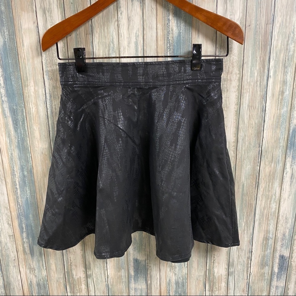 Rock & Republic Vegan Leather Twirl Skirt sz 4